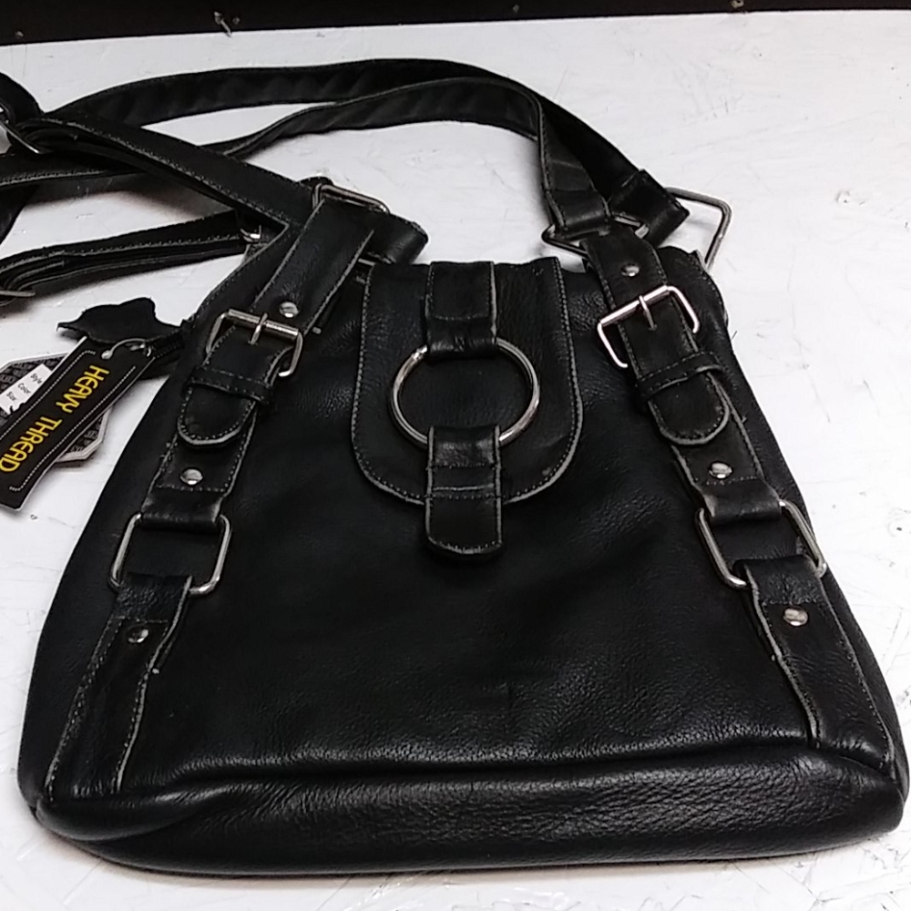 Biker leather purse